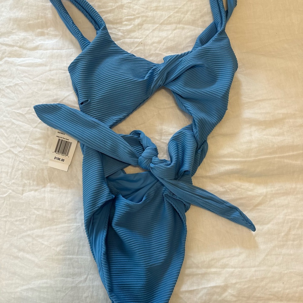 L*Space Blue Ribbed Swimwear